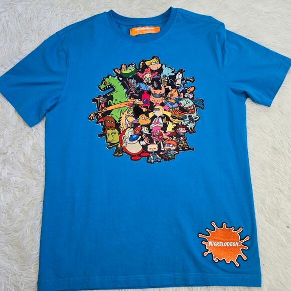 90's Nickelodeon Y2K Show Patch Blue Graphic Tee Unisex Small - Picture 11 of 12